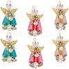 9Pcs 3 Colors Glass Pendants PALLOY-SP00006-1