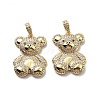 Brass Cubic Zirconia Pendants KK-G446-17G-2