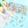 120Pcs 6 Colors Baking Paint Transparent Glass Pendants DGLA-FS0001-18-8