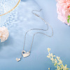 1Pc 302 Stainless Steel Heart Puzzle Pendant Cable Chain Lariat Y Necklaces for Women NJEW-TADJ0001-01P-5