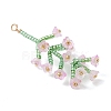 Glass Seed Beaded Flower Big Pendants PALLOY-MZ01184-03-3