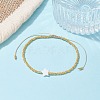Natural Pearl & Seed Braided Bead Bracelets BJEW-JB09722-03-2