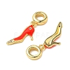 Brass Micro Pave Clear Cubic Zirconia European Dangle Charms KK-K293-52G-2