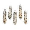 Bullet Natural Dalmatian Jasper Pointed Pendants LS-G-E332-C34-2