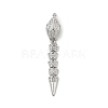 Brass Micro Pave Clear Cubic Zirconia Snap Clasps KK-Z078-37P-1