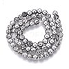 Electroplated Crackle Glass Beads Strands X-EGLA-N014-6mm-03-2