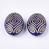 Oval Plating Acrylic Beads PACR-Q102-78C-2