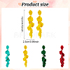 ANATTASOUL 4 Pairs 4 Colors Acrylic Petal Dangle Stud Earrings EJEW-AN0003-78-2