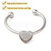 Non-Tarnish 304 Stainless Steel Open Cuff Ring Components X-STAS-I306-01P-2