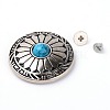 Alloy & Imitation Turquoise Craft Solid Screw Rivet PALLOY-WH0084-09B-1