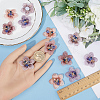 Gorgecraft 12Pcs 4 Colors 3D Flower Glass Beaded Appliques PATC-GF0001-47-3