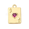 Brass Micro Pave Cubic Zirconia Charms KK-F895-15G-1