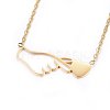 304 Stainless Steel ASL Pendant Necklaces NJEW-H497-06-3