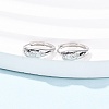 Fireworks 925 Sterling Silver Micro Pave Clear Cubic Zirconia Hoop Earrings EJEW-K317-02P-3
