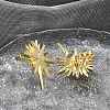 Brass Micro Pave Clear Cubic Zirconia Stud Earrings KK-B124-13G-3