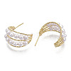 Brass Half Hoop Earrings EJEW-N018-159-NF-3
