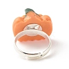 Resin 3D Pumpkin Adjustable Rings RJEW-JR00428-03-5