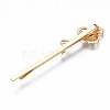 Brass Micro Pave Clear Cubic Zirconia Hair Bobby Pin Findings MAK-N232-002-2