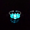 Luminous Glow in the Dark Zinc Alloy Open Cuff Ring PW-WG12832-03-1