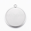304 Stainless Steel Pendant Cabochon Settings STAS-E146-18P-30mm-2