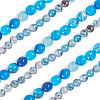 2 Strands 2 Styles Dyed Natural Dragon Veins Agate Beads Strands G-TA0002-44-2