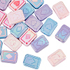 24Pcs 3 Colors UV Plating Rainbow Iridescent Acrylic Enamel Beads SACR-PA0001-02B-1
