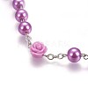Glass Imitation Pearl Rosary Bead Necklace for Easter NJEW-WH0005-06-4
