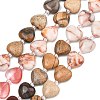 Gradient Color Cherry Quartz Glass & Natural Rose Quartz & Red Netstone & Picture Jasper & Petrified Wood Beads Strands G-B185-A10-3