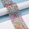 Crackle Glass Round Bead Strands CCG-C001-01B-01-2