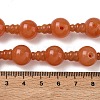 Natural Red Aventurine 3-Hole Guru Beads Strands G-H064-E11-01-2