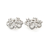 Flower Brass Clear Cubic Zirconia Bead Caps KK-V008-05P-2
