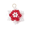 Glass Seed Beaded Snowflake Pendants PALLOY-MZ00815-06-1