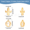 8Pcs 2 Style Ion Plating(IP) 304 Stainless Steel Charms STAS-UN0032-33-5