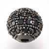 Brass Micro Pave Cubic Zirconia Beads ZIRC-Q013-8mm-143B-1