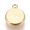 Ion Plating(IP) 304 Stainless Steel Pendant Cabochon Settings STAS-K202-03C-G-2