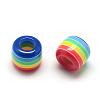 Opaque Stripe Resin European Beads RESI-S344-07-2