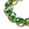 Handmade Gold Foil and Silver Foil Lampwork Flat Round Beads FOIL-C001-02B-3