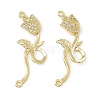 Brass Micro Pave Clear Cubic Zirconia Connector Charms KK-E068-VC018-2