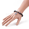 Natural Lava Rock & Lapis Lazuli(Dyed) Stretch Bracelet BJEW-TA00148-3
