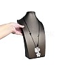 Brass Resin Flower Pendant Adjustable Black Imitation Leather Cord Necklaces for Women WGF4AF0-01-3