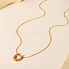 Stylish Stainless Steel U-shaped Horseshoe Pendant Round Snake Chain Necklaces for Women LH2412-3