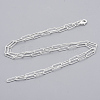 Brass Textured Paperclip Chain Necklace Making MAK-S072-03B-S-2