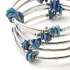 5-Loop Natural Lapis Lazuli Chip Beaded Wrap Bracelets for Women BJEW-JB01517-10-4