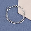 925 Sterling Silver Mariner Link Chain Bracelets for Women BJEW-BB59945-4