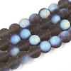 Frosted Transparent Glass Beads Strands GLAA-T032-T10mm-MBB02-1