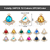 24Pcs 12 Colors Glass Rhinestone Pendants FIND-TA0001-90-25