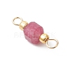 Natural Mixed Stone Faceted Cube Connector Charms PALLOY-JF05037-5