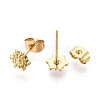 304 Stainless Steel Sun Stud Earrings for Women EJEW-C004-09G-2