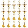 40Pcs 2 Style Alloy Enamel Honeycomb & Bees Pendant Decorations HJEW-SC0001-21-1
