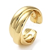 Rack Plating Brass Criss Cross Open Cuff Rings for Women RJEW-Q777-04G-1